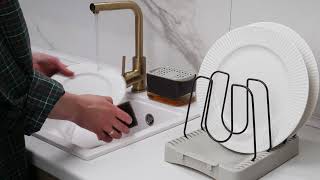 Изображение товара Органайзер для посуды Ronja, 26,8х20,5 см, светло-серый/темно-сливовый