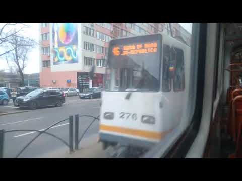 Calatorie cu tramvaiul V3A-93 #166 (46) intre "Vasile Lascar" si "Bucur Obor"