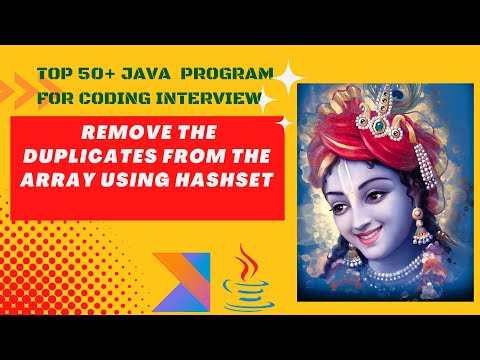 Java Program To Remove The Duplicate Element In The Array Using Hashset