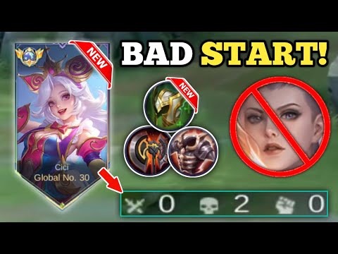 CICI BAD START TO MVP! (mythical honor!💀) CICI BEST BUILD AND EMBLEM -MLBB
