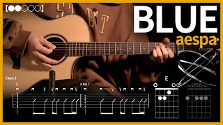 Download lagu 1065.aespa - BLUE (WINTER Solo) 기타커버【●●○○○】 | Guitar tutorial 【TAB譜】 mp3