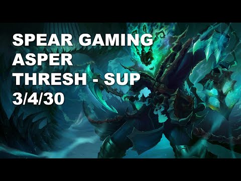 Spear Gaming Asper Sup Thresh vs Leona - KR Challenger Rank Game 10.7