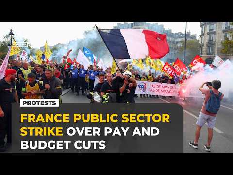 Tens of thousands join France public sector strike over pay and budget cuts