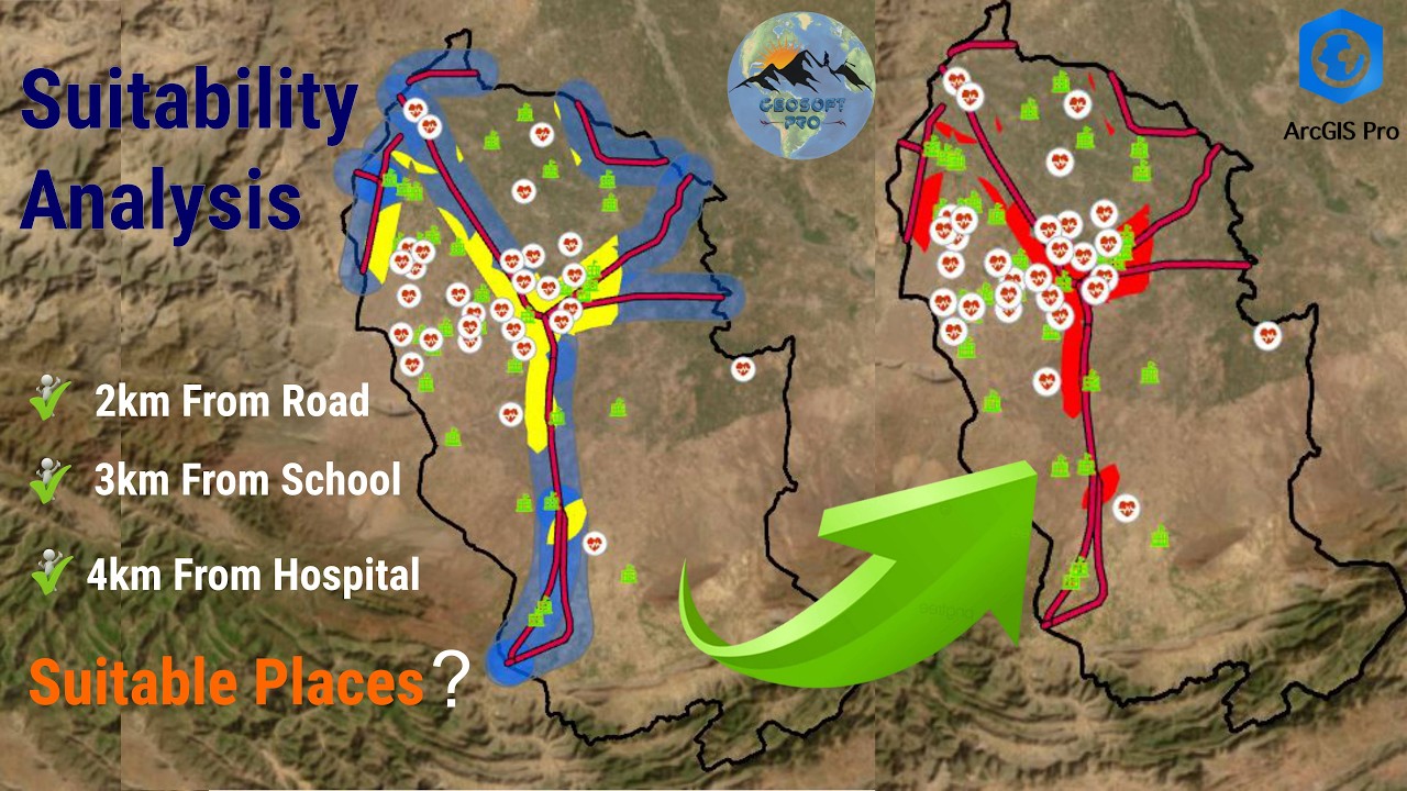 Site Suitability Analysis in ArcGIS Pro | Best Location for Home or Office, Area Calculation