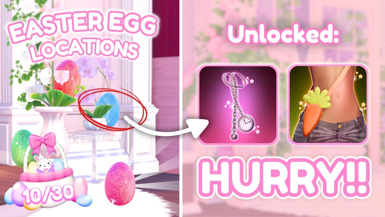 ALL *30 EASTER EGG LOCATIONS* TO GET ALL FREE EASTER ITEMS IN DRESS TO IMPRESS SPRING EASTER UPDATE!