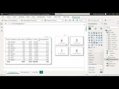 205.How to Show Percentage Count and Sales Count in Power BI Desktop || Telugu