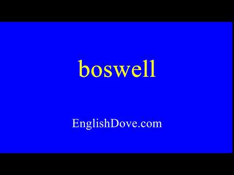 How to pronounce boswell in American English