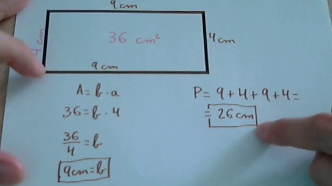 Calcular los lados y el perímetro de un rectángulo a partir del área o superficie
