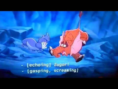 Zugor scares Tarzan's friends