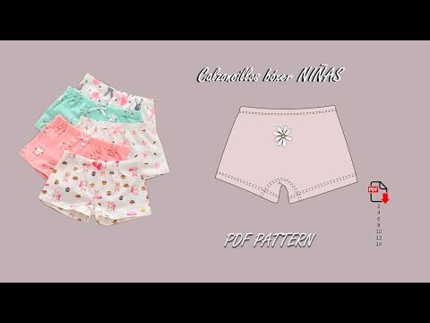 Cómo hacer un Panty Bóxer para niña/Patrones y confección incluidos en varias tallas/Idea de negocio
