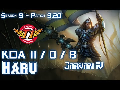 SKT T1 Haru JARVAN IV vs LEE SIN Jungle - Patch 9.20 EUW Ranked