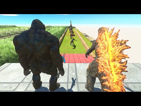 GODZILLA and KING KONG DEATH RUN ATTACK - Animal Revolt Battle Simulator