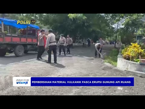 POLRES SITARO PEMBERSIHAN MATERIAL ABU VULKANIK
