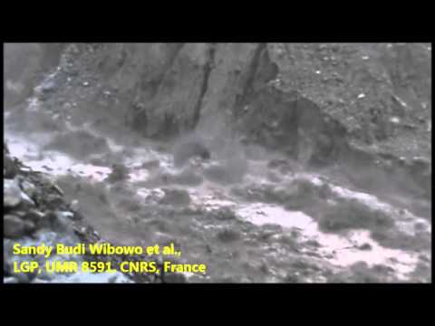 Lahar front at Merapi Volcano, Indonesia