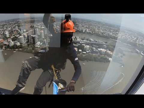 Rope Access Window Cleaning - Gopro Footage #1 - Brisbane