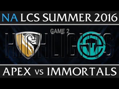 Apex vs Immortals Highlights Game 2, W8 D2 NA LCS Summer 2016 S6, APX vs IMT G2