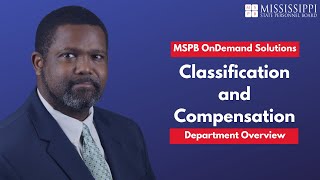 MSPB Department Overview: Classification and Compensation