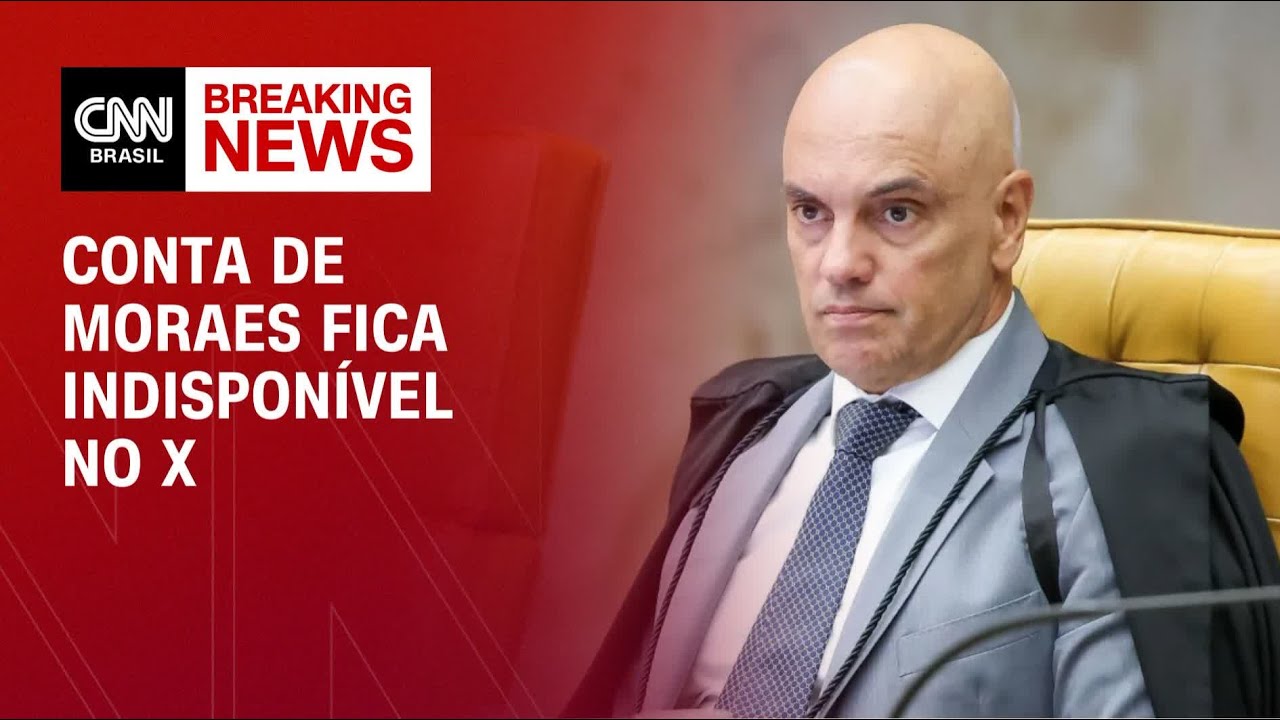 Conta de Moraes fica indisponível no X | LIVE CNN