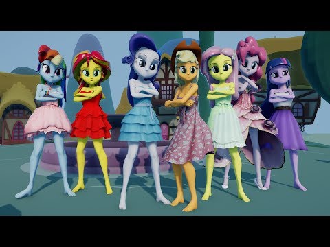 3D EqG Mane 7 Dancing Music Video - Monody (in Ponyville)