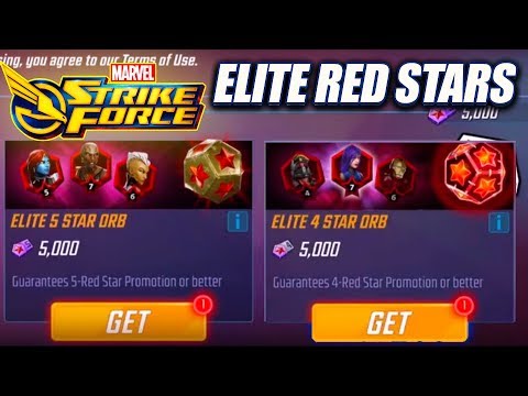 ELITE 4 & 5 RED STAR ORB OPENING! - MARVEL Strike Force
