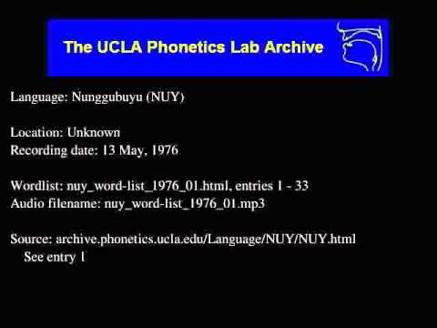 Nunggubuyu audio: nuy_word-list_1976_01