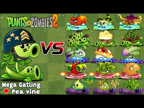 Tournament-Mega Gatling Pea+Pea Vine&All Super Plants+Vine Plant Vs Plant-Who Can Win?PvZ 2