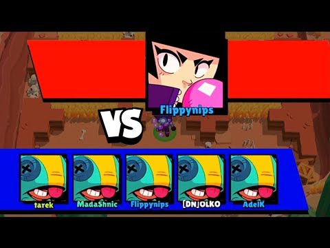 ИГРАЮ ЗА БИБИ БОССА ПРОТИВ ПЯТИ! БОЛЬШАЯ ИГРА BRAWL STARS