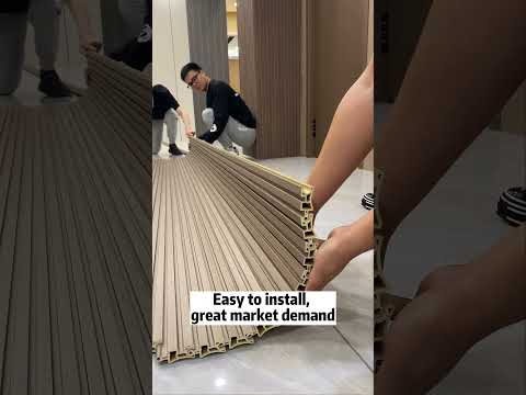 Rotating WPC wall panels installation , decorative material suppliers, WPC wall panels suppliers