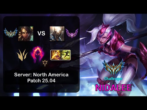 Nidalee Jungle vs Pantheon - NA Challenger - Patch 25.04