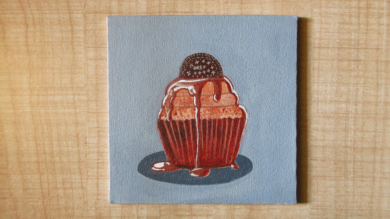 Easy Cupcake Painting Tutorial | Simple Food Painting Ideas | Food Art Using Acrylics