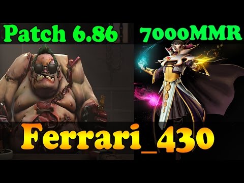 Dota 2 - Patch 6.86 :Ferrari_430 7000 MMR Plays Pudge And Invoker - Ranked Match Gameplay