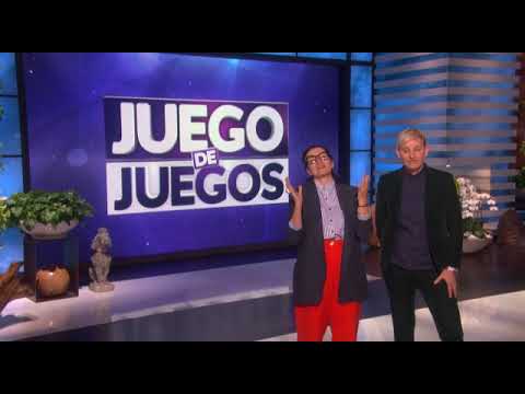 Silvia Abril explica de manera alocada a Ellen DeGeneres como es Juego de Juegos