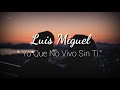 Luis miguel - Yo Que No Vivo Sin Ti - Video Con Letra - FHD