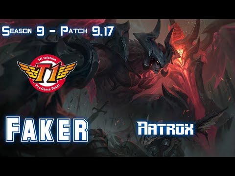 SKT T1 Faker AATROX vs QIYANA Mid - Patch 9.17 KR Ranked