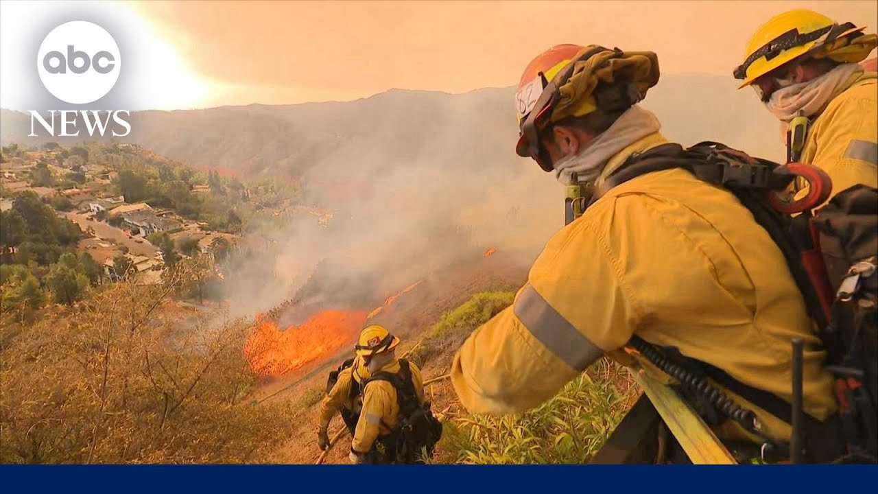 Firefighters continue to battle blazes in Southern California