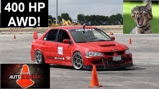 preview picture of video 'Autocrossing a 400 WHP Evo VIII on E85 in Crandall, Texas'
