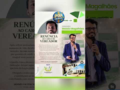 VEREADOR MOISÉS RENUNCIA O CARGO! #iporá