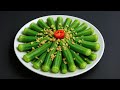 Restaurant Style Okra With Garlic Revealed Green Crispy Delicious