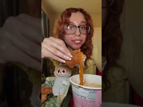 Wingstop with Buldak Noodles with Labubu #wingstop #buldakramen #buldaknoodles #samyangnoodles