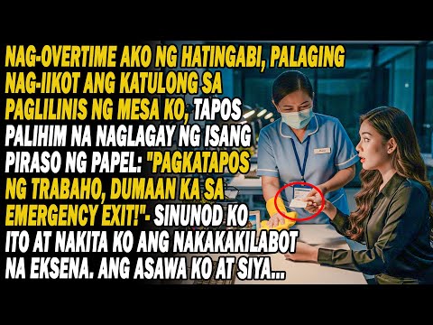 Ot Hatinggabi💻Janitress, Pabalik-balik Sa Mesa🧹Lihim Na Nag-Ipit Ng Papel: "Sa Fire Exit Dumaan."⁉️👀