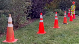 Setting up a Taper with Traffic Cones
