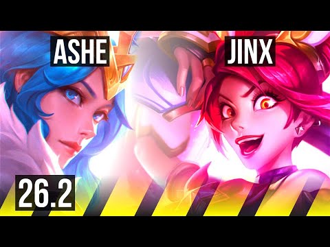 ASHE & Pyke vs JINX & Braum (ADC) | Perfect KDA: 8/0/18 | KR Master | 26.2