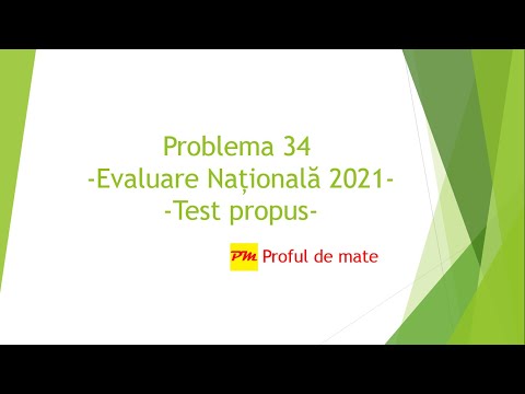 Problema 34: Evaluare Națională 2021: Test propus #profuldemate #matematica #scoala #online