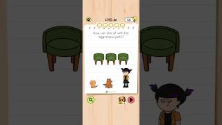 Brain Test 5 Level 80: How can she sit with her aggressive pets? Walkthrough