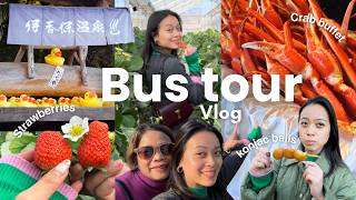 【一時帰国🇯🇵】カニ食べ放題 |いちご狩り|フィリピン人母が愉快すぎなバスツアー🚌