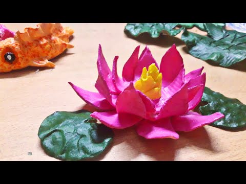 How to make homemade airdry clay flower || Art & Craft by Lamia