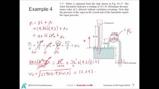 MECH 2210 Fluid Mechanics Tutorial 13* - Bernoulli Equation II: Examples