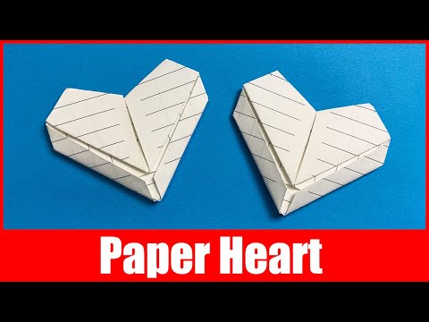 How to Fold a Paper Heart with Notebook Paper / Easy Fold Heart Note / DIY Origami Tutorial