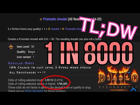 TL;DW EDITION Craft the PERFECT AMULET for a challenge run .025% Chance | Diablo 2 Resurrected D2R
