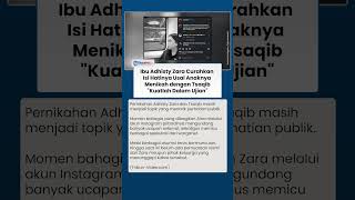 Pesan Haru Ibu Adhisty Zara Usai Zara & Tsaqib Menikah: Kuatlah!
